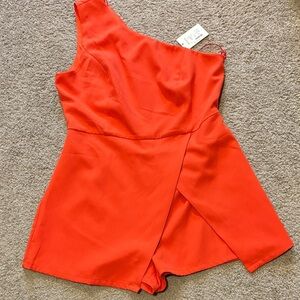 Elegant Orange One-Shoulder Jumpsuit